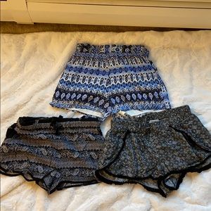 Flowy shorts from American eagle, forever 21